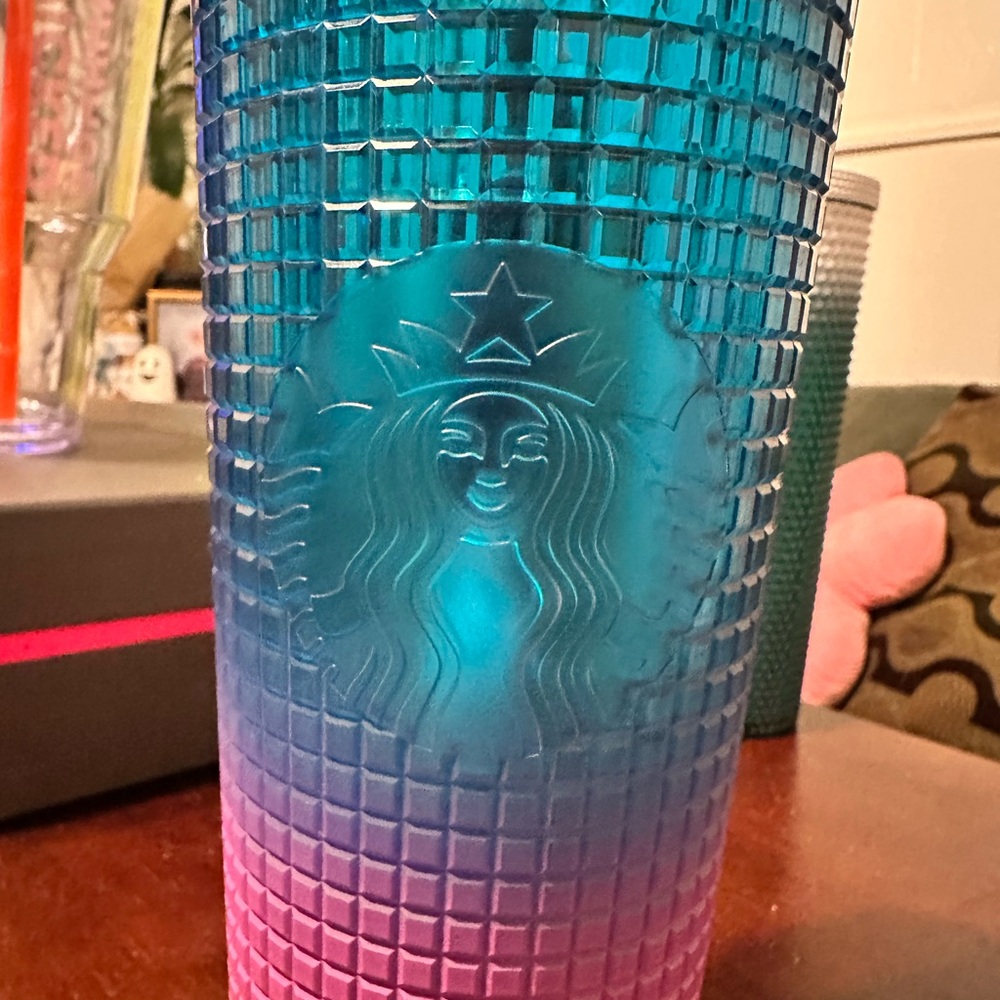 Starbucks Turquoise and Magenta Studded Tumbler
